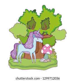 beautiful little unicorn in the landscape