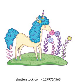 beautiful little unicorn in the landscape
