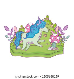 beautiful little unicorn in the landscape