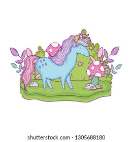 beautiful little unicorn in the landscape