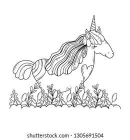 beautiful little unicorn in the landscape