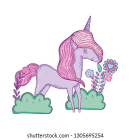 beautiful little unicorn in the landscape