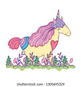 beautiful little unicorn in the landscape