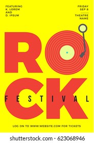 Beautiful Live music poster template. Rock concert typographical vintage design for promotion in clubs, bars, pubs and public places | Music themed wall art.