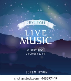 Beautiful 'Live Music' vector poster template.