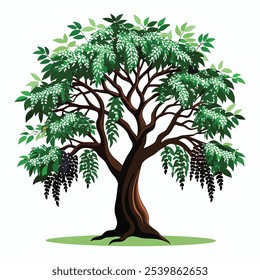 beautiful locust tree vector art 