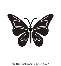 A Beautiful Logo of A Black Butterfly 