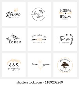 Beautiful logo collection. Vector logo templates. Botanical logos