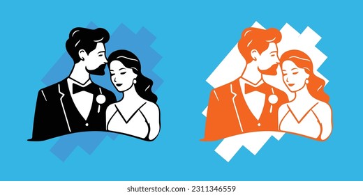 Hermoso logo de una pareja