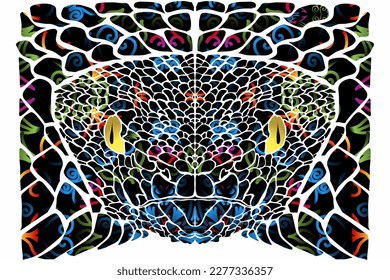 Beautiful logo design gradient of the Viper snake ready to prey 