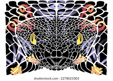 Beautiful logo design gradient of the Viper snake ready to prey 