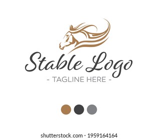 A beautiful logo design with a horse head for a ranch or stable farm.