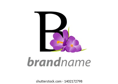 Beautiful logo design initial B Combine with flower.