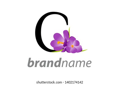 Beautiful logo design initial C Combine with flower.