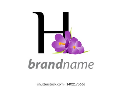 Beautiful logo design initial H Combine with flower.
