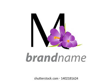 Beautiful logo design initial M Combine with flower.