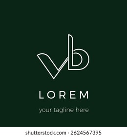 Design de logotipo bonito com iniciais VB vetor