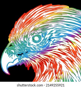 BEAUTIFUL LOGO  DESIGN VECTOR  OF The eagle head staring intently reflects the high spirit of adventure