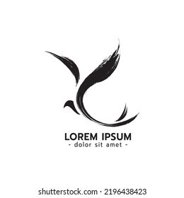 Beautiful logo icon abstract flying bird,Stylized image of Bird logo template,Bird tattoo on white backgrond Vector illustration