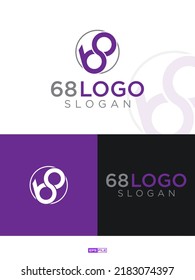 Beautiful logo with initial number 6 and 8  or 8 and 6 design vector