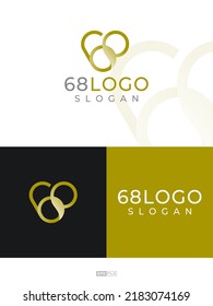 Beautiful logo with initial number 68  or 86 design vector