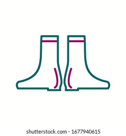 Icono del vector de línea de botas largas