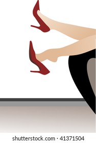 Beautiful long legs with heels