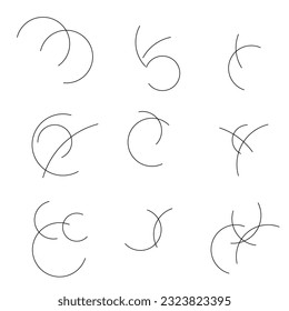 beautiful looking abstract doodles with different shapes, spirals, helix etc