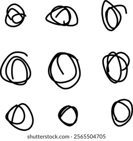 beautiful looking abstract doodles with different shapes, spirals, helix etc