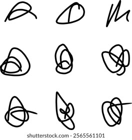 beautiful looking abstract doodles with different shapes, spirals, helix etc