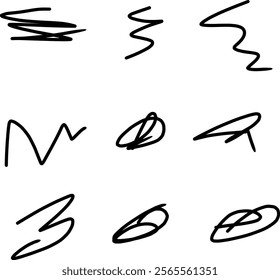 beautiful looking abstract doodles with different shapes, spirals, helix etc