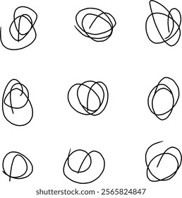 beautiful looking abstract doodles with different shapes, spirals, helix etc
