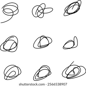 beautiful looking abstract doodles with different shapes, spirals, helix etc