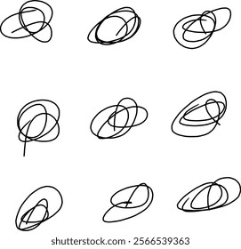 beautiful looking abstract doodles with different shapes, spirals, helix etc