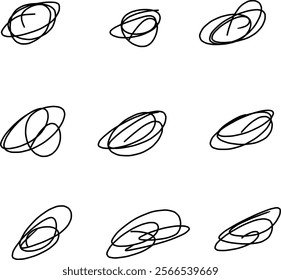 beautiful looking abstract doodles with different shapes, spirals, helix etc