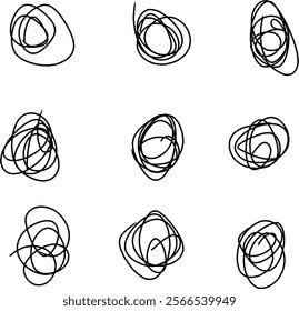 beautiful looking abstract doodles with different shapes, spirals, helix etc