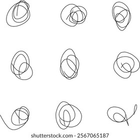 beautiful looking abstract doodles with different shapes, spirals, helix etc