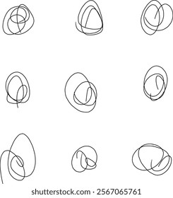 beautiful looking abstract doodles with different shapes, spirals, helix etc