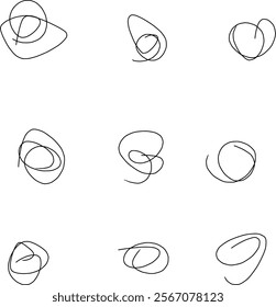beautiful looking abstract doodles with different shapes, spirals, helix, icon, etc