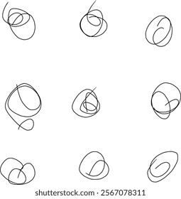 beautiful looking abstract doodles with different shapes, spirals, helix, icon, etc