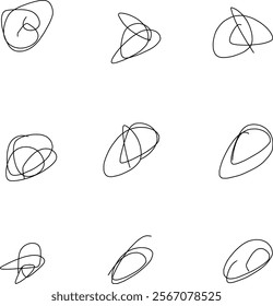 beautiful looking abstract doodles with different shapes, spirals, helix, icon, etc