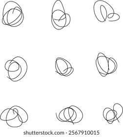 beautiful looking abstract doodles with different shapes, spirals, helix, icon, etc