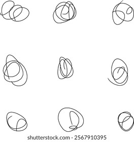 beautiful looking abstract doodles with different shapes, spirals, helix, icon, etc