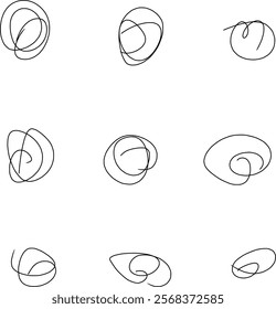 beautiful looking abstract doodles with different shapes, spirals, helix, icon, etc
