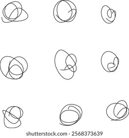 beautiful looking abstract doodles with different shapes, spirals, helix, icon, etc