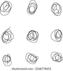 beautiful looking abstract doodles with different shapes, spirals, helix, icon, etc