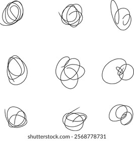 beautiful looking abstract doodles with different shapes, spirals, helix, icon, etc