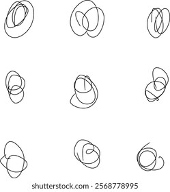 beautiful looking abstract doodles with different shapes, spirals, helix, icon, etc
