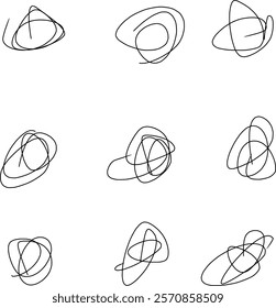beautiful looking abstract doodles with different shapes, spirals, helix, icon, etc