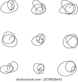 beautiful looking abstract doodles with different shapes, spirals, helix, icon, etc